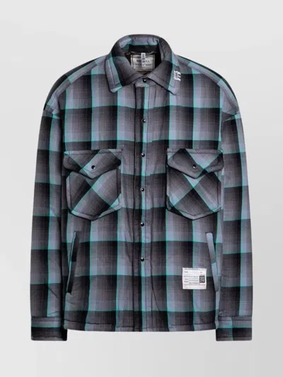MIHARAYASUHIRO PADDED SHIRT WITH CHECK PATTERN AND CHEST POCKETS