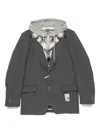 Miharayasuhiro Triple Layered Wool Blazer In Gray