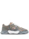 Miharayasuhiro Parker Faded-effect Leather Sneakers In Blue