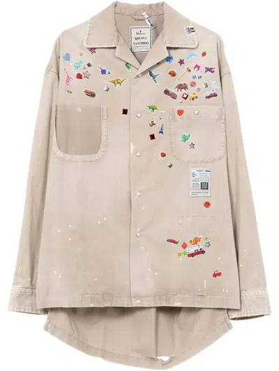 Miharayasuhiro Patch-detail Shirt In Neutrals