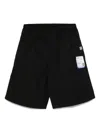 Miharayasuhiro Patch-pocket Elasticated-waist Shorts In Black