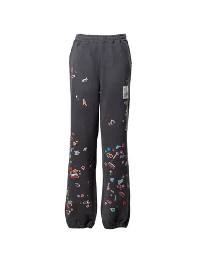 Miharayasuhiro Patch-detail Distressed Track Pants In Gray