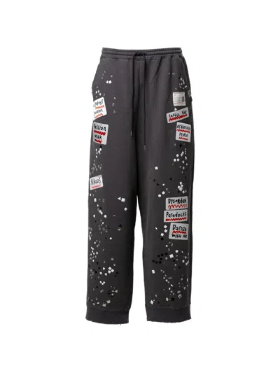 Miharayasuhiro Stud-embellished Patch-detail Track Pants In Black