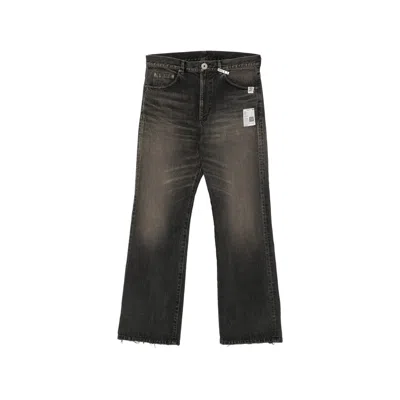 Miharayasuhiro Patch-detail Whiskered Jeans In Black