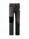 Miharayasuhiro Patchwork Denim Pants With Five-pocket Styling In Black