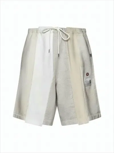 Miharayasuhiro Patchwork Design Cotton Shorts With Elastic Waistband In Multi