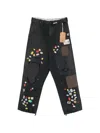 Miharayasuhiro Patchwork Ticket-print Jeans In Black