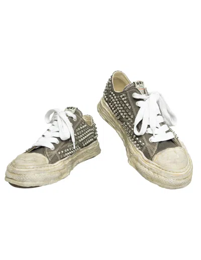 Miharayasuhiro Peterson Og Sole Studded Canvas Sneakers In Grey