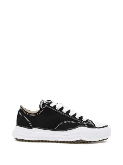 Miharayasuhiro Maison Mihara Yasuhiro Peterson Distressed Cotton Sneakers With Worn-effect Sole In Gray