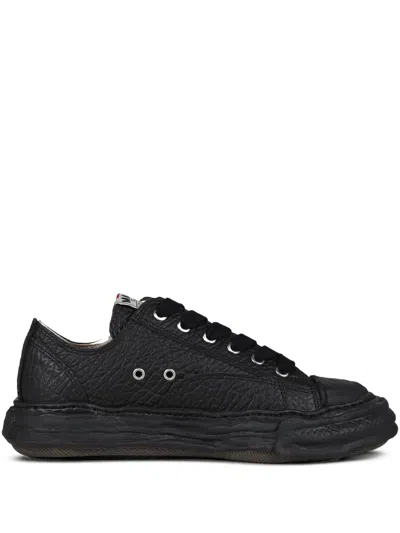 Miharayasuhiro Peterson Textured Lace-up Sneakers In Black