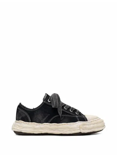Miharayasuhiro "peterson23" Og Sole Bleached Canvas Low-top Sneakers In Black