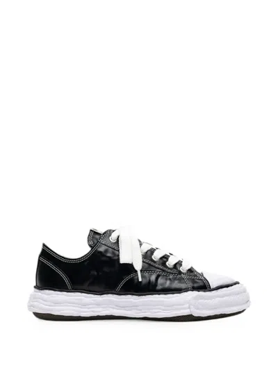 Miharayasuhiro Peterson23 Og Sole Wrinkled Leather Low-top Sneakers In Black