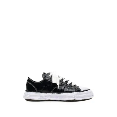 Miharayasuhiro Peterson23 Og Sole Wrinkled Leather Low-top Sneakers In Black