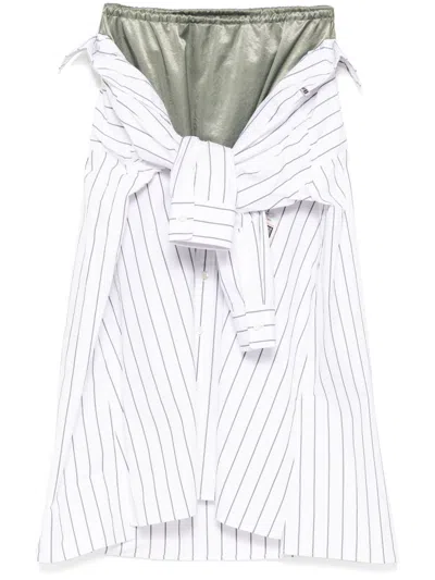 Miharayasuhiro Petticoat Combined Shirt Skirt In White