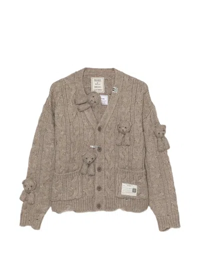 Miharayasuhiro Pink House X Maison Mihara Yasuhiro Bear Motif Cardigan In Neutral