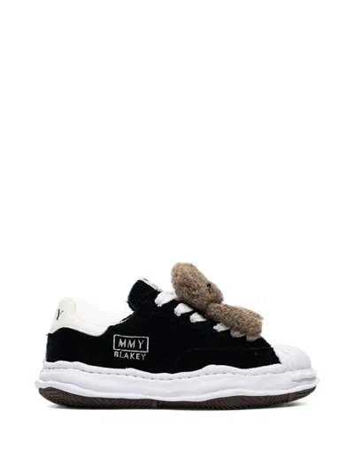 Miharayasuhiro Pink House X Mmy "blakey"og Sole Chenille Embroidey Low-top Sneakers In Black