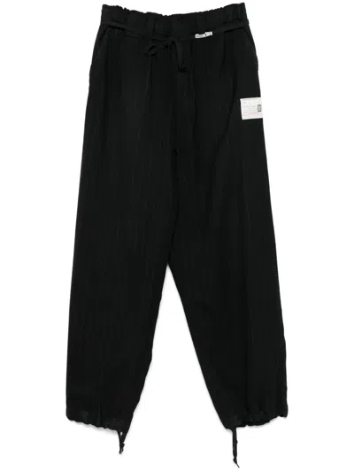 Miharayasuhiro Pinstripe Trousers In Black