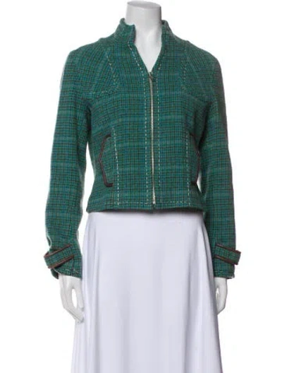 Pre-owned Miharayasuhiro Plaid Print Evening Jacket In Green
