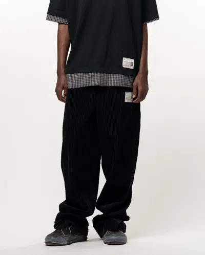 Miharayasuhiro Pleated Corduroy Trousers In Black