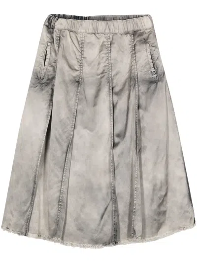 Miharayasuhiro Pleated Denim Skirt In 灰色