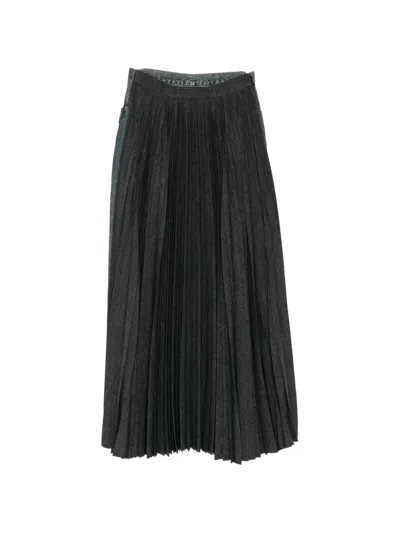 Miharayasuhiro Pleated Maxi Skirt In Black