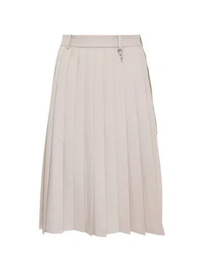Miharayasuhiro Pleated Midi Skirt In Neutral