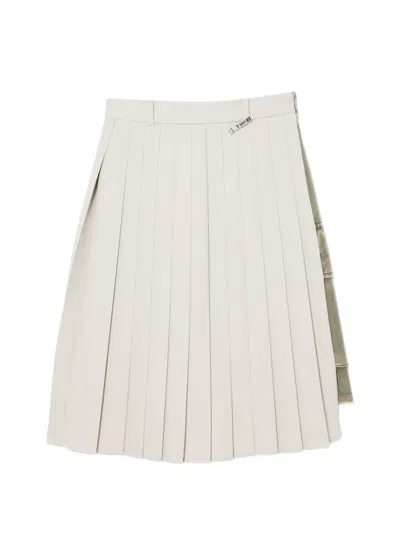 Miharayasuhiro Pleated Midi Skirt In Neutral
