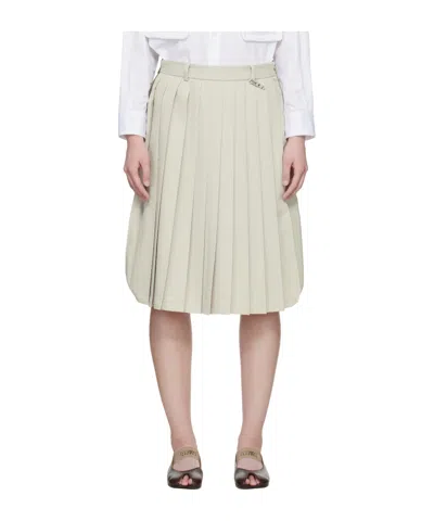 Miharayasuhiro Pleated Midi Skirt In White
