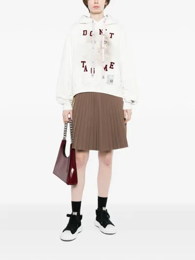 Miharayasuhiro Pleated Panelled Skirt In Brown