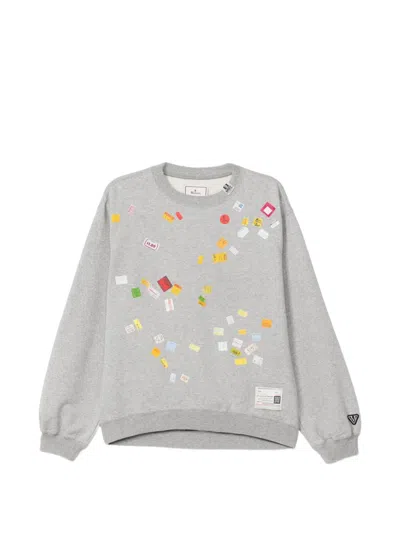 Miharayasuhiro Price-sticker Printed Sweatshirt In Gray