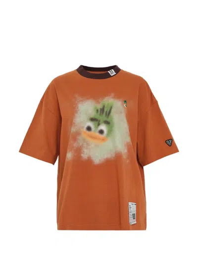 Miharayasuhiro Print Oversized T-shirt In Orange