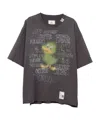Miharayasuhiro Crew Neck Distressed Graphic Print T-shirt In Gray