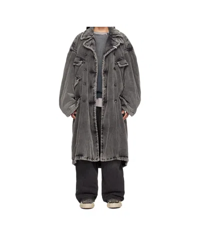 Miharayasuhiro Puffer Corduroy Coat In Black