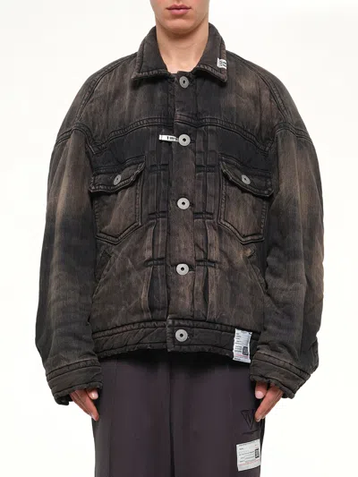 Miharayasuhiro Puffer Denim Jacket In Brown