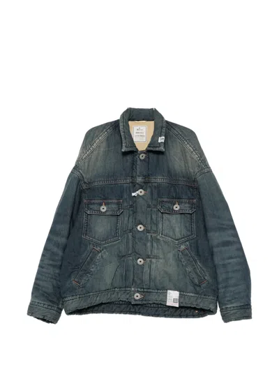Miharayasuhiro Puffer Denim Jacket In Blue