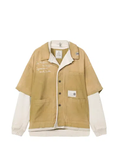 Miharayasuhiro Pullover Layered Shirt In Brown