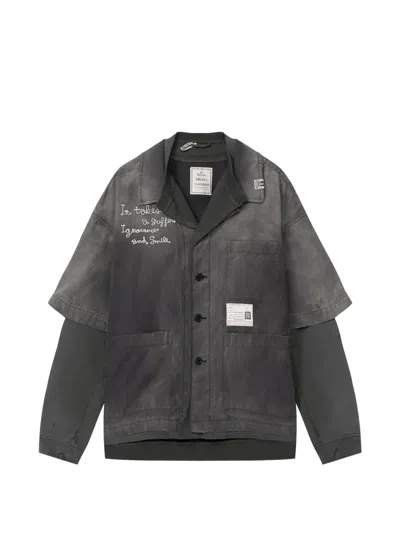 Miharayasuhiro Pullover Layered Shirt In Gray