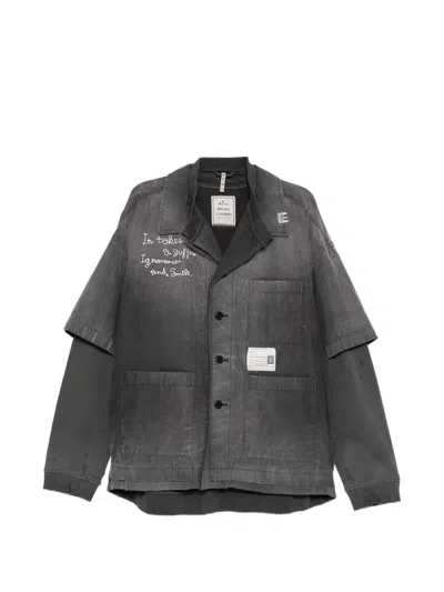 Miharayasuhiro Pullover Layered Shirt In Gray