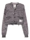 Miharayasuhiro Raw Edge Cardigan In Gray