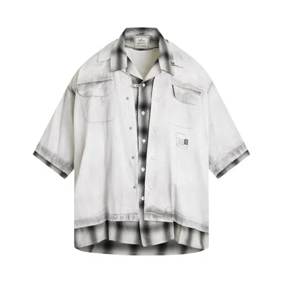 Miharayasuhiro Double-layered Twill Shirt In Grey