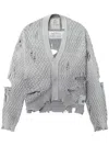 Miharayasuhiro Ripped-detailing Cardigan In Purple