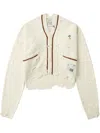 Miharayasuhiro Ripped-detailing Cardigan In White