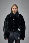 Miharayasuhiro Roll Up Hem Fake Fur Coat In Black