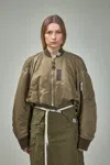 Miharayasuhiro Roll-up Hem Flight Jacket In Green