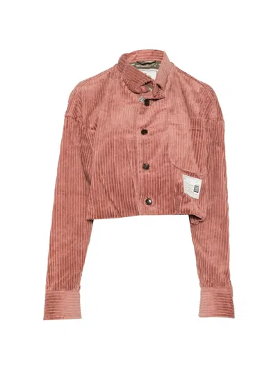 Miharayasuhiro Roll-up Hem Corduroy Jacket In Pink