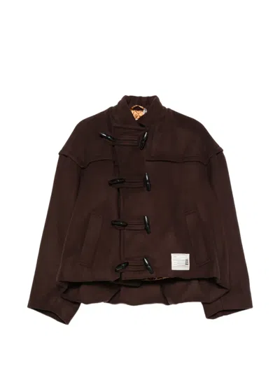 Miharayasuhiro Roll-up Hem Duffle Coat In Brown
