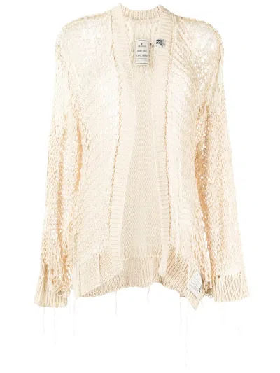 Miharayasuhiro Rope-knit Open-front Cardigan In Nude