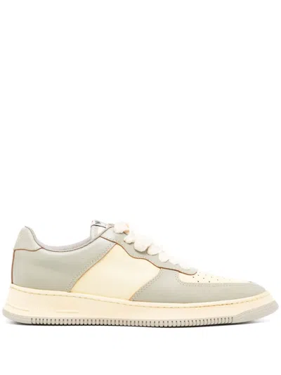 Miharayasuhiro Rosy Pointed-toe Leather Sneakers In Yellow