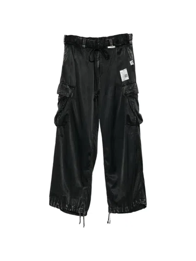 Miharayasuhiro Satin Cargo Pants In Black