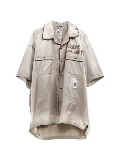 Miharayasuhiro Satin-finish Shirt In Brown